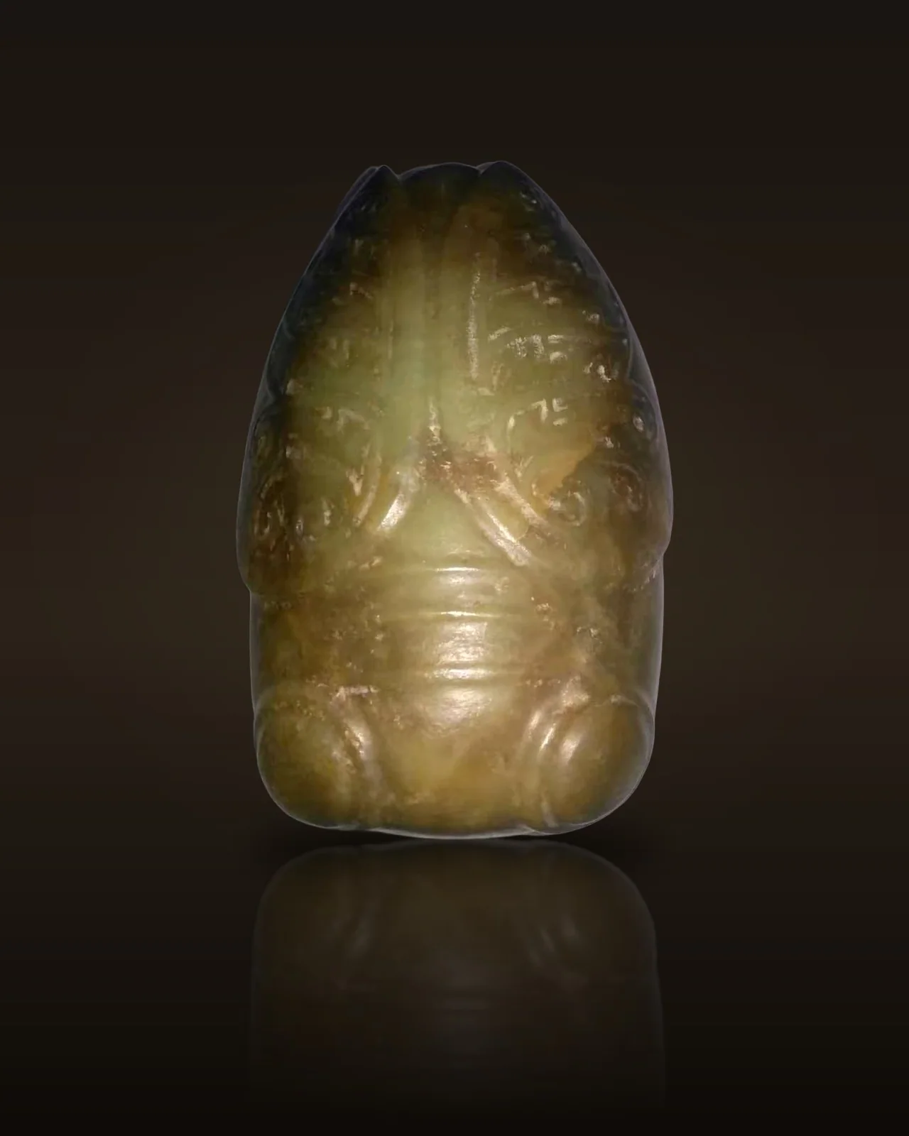 A Carved Yellow Jade Cicada, Han Dynasty